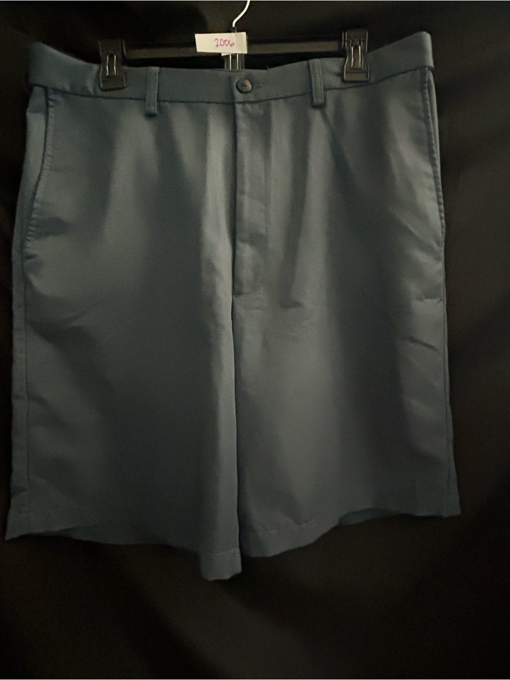 Haggar Men's Classic Flat-Front Shorts in Slate Blue SZ 34